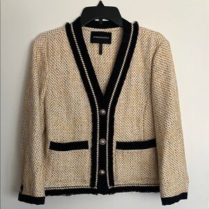 BCBGMaxAzria Tan and Black Knit Blazer